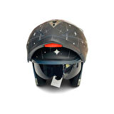 JK20 Çene Açılır Güneş Vizörlü Motosiklet Kaskı XL Beden Baş Çevresi: 61-62CM