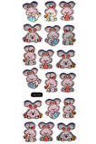 Sticker Kabartmalı Sticker Defter, Planlayıcı Etiket - (cb-533) 16x7 cm- Sevimli Tavşanlar