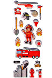 Sticker Kabartmalı Sticker Defter, Planlayıcı Etiket - (cb-540) 16x7 cm- İtfaiye Arabası
