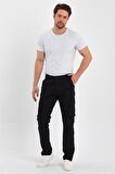Erkek Likralı Kargo Pantolon Siyah
