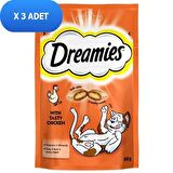 Dreamies Tavuklu Granül Yetişkin Kedi Ödülü 3x60 g 