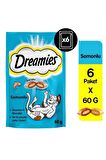Dreamies With Savoury Salmon Somon Granül Yetişkin Kedi Ödülü 6x60 g 
