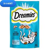 Dreamies With Savoury Salmon Somon Granül Yetişkin Kedi Ödülü 6x60 g 