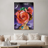 Gül Başlı Kadın Modern Sanat Tablosu-5998