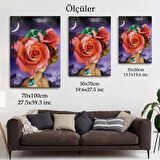 Gül Başlı Kadın Modern Sanat Tablosu-5998