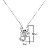 Zirkon Taşlı Pırlanta Montür Akrep Desenli Gümüş Kaplama Gümüş Kolye