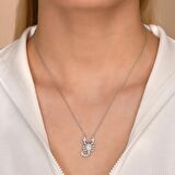 Zirkon Taşlı Pırlanta Montür Akrep Desenli Gümüş Kaplama Gümüş Kolye