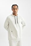 DeFactoFit Standart Fit Kapüşonlu Cepli Skuba Dalgıç Kumaş Sporcu Sweatshirt D1950AX24AUBG721