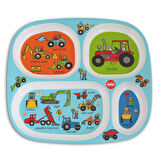 Melamin Bölmeli Tabak / Alıştırma Bardağı / Kutulu Çatal Kaşık Seti (4'lü Set) Wheels
