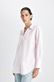 DeFacto Oversize Geniş Kalıp Basic Düz Oxford Uzun Kollu Gömlek C4597AX24AUPN633