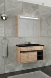 NAPOLİ 85 CM SİYAH LAVABOLU BANYO DOLABI  DORADO/ANTRASİT - BOY DOLAP HARİÇ 