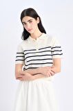 DeFacto Regular Fit Polo Yaka Çizgili Kısa Kollu Triko Tişört	 C4402AX25SPER105