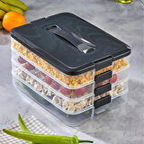 Microcase 4 Çekmeceli Dikdörtgen Taşınabilir Erzak Bakliyat Yiyecek Saklama Kabı Kapaklı - BEYAZ AL5197