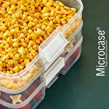 Microcase 4 Çekmeceli Dikdörtgen Taşınabilir Erzak Bakliyat Yiyecek Saklama Kabı Kapaklı - BEYAZ AL5197