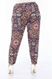 Kilim Desen Esnek Büyük Beden Pantolon 5D-0990