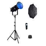 Gdx Exc-180RGB-II Rgb Led Video Işığı Full Set (Gridli 95cm Octagon + 260 cm Kalın Işık Ayağı)