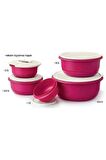 Tupperware Fuşya Mega Miksim Set Özel Kapak 5 li