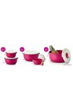 Tupperware Fuşya Mega Miksim Set Özel Kapak 5 li