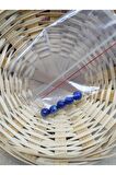 5 Adet Lapis Lazuli Doğal Taş Boncuk (8 Mm) (sertifikalı)
