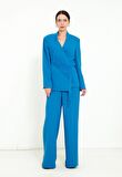 Modatalika Kadın Pantolon Uzun Kollu Ceket Püskül Detaylı Şık İkili Takım