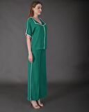 Modatalika Kadın Biye Detaylı Krep Kumaş Yeni Sezon İkili Takım