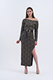 Trend Kadın Yeni Elbise Modelimiz: Leopar Desenli Uzun Kollu Elbise