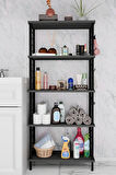 5 Raflı Çevir-Kur Raf Ünitesi | Telli Metal Gövdeli Organizer | Banyo, Mutfak, Balkon, Antre Uyumlu
