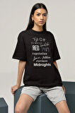 Red Midnights 1989 Albüm İsimleri Yazılı Unisex Tişört, Oversize Şarkıcı Taylor Swift Tişört