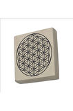 Yaşam Çiçeği Deseni Baskılı Taş Magnet 5X5