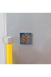 Ağaç Baskılı Taş Magnet 5X5