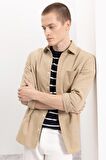 DeFacto Regular Fit Düğmeli Basic Düz Gabardin Pamuklu Uzun Kollu Gömlek A5383AX24AUBG801