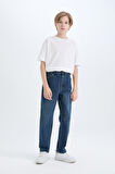 Erkek Çocuk Loose Fit Düz Paça Jean Pantolon