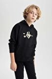 DeFacto Erkek Çocuk Oversize Geniş Kalıp Kapüşonlu Sırt Baskılı Sweatshirt B6135A824SPBK81