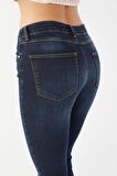 Kadın Skinny Fit Esnek Pantolon Koyu Lacivert