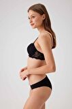 Kadın Siyah 4561 Milan Push Up Dolgulu Dantelli Çeyiz Sütyen Ve Külot Iç Çamaşır Takımı