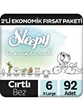 Sleepy Bio Natural Premium Plus 2'li Ekonomik Fırsat Paketi Bebek Bezi 6 Numara Xlarge 92 Adet