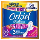 Orkid Platinum Hijyenik Ped Gece Süper Ekonomik Paket 16 Ped