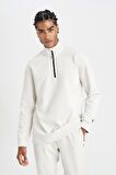 DeFactoFit Standart Fit Dik Yaka Fermuarlı Sporcu Sweatshirt D2022AX24AUBG721