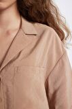 DeFacto Oversize Geniş Kalıp Pijama Yaka Modal Kısa Kollu Gömlek X7255AZ24HSBG138