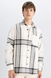 DeFacto Regular Fit Polo Yaka Kareli Oduncu Flanel Uzun Kollu Gömlek D4133AX24WNER103