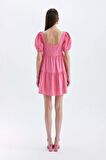 DeFacto Babydoll Kare Yaka Kısa Kollu Midi Elbise C5291AX24HSPN625
