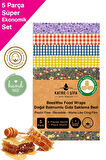 Balmumlu Doğal Gıda Saklama Bezi 5 Parça Balmumu Bez Beeswax Food Wraps (BALMUMU BEZİ)
