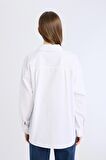 Oversize Geniş Kalıp Basic Düz Oxford Uzun Kollu %100 Pamuk Gömlek