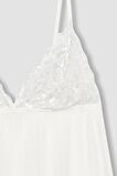 DeFacto Bridal Dantel Beyaz Askılı Pijama Üstü-Fall in Love B0208AX24SPWT46