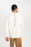 DeFactoFit Standart Fit Bisiklet Yaka Baskılı Cepli Sporcu Sweatshirt B4773AX24SPER105