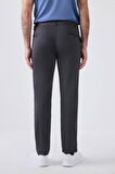 Slim Fit Antrasit Armürlü Yan Beli Lastikli Esnek Likralı Yandan Cepli Chino Pantolon 2HCC3ORT20001