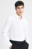 DeFacto Slim Fit Dar Kesim İtalyan Yaka Non Iron Ütü Gerektirmeyen Uzun Kollu Beyaz Gömlek A7803AX24SPWT32
