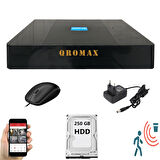 4 Kanal Dvr Kayıt Cihazı 250GB HDD 1080P 5MP H265+ Kolay Cepten Izle Sabit Ip Istemez Xmeye 