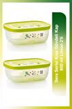 Sera Serisi Kısa Gövdeli Buzdolabı Saklama Kabı Limon 2'li Set 800 ml
