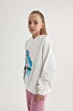 DeFacto Kız Çocuk Hatsune Miku Oversize Geniş Kalıp Kapüşonlu Sweatshirt B2524A823WNER134